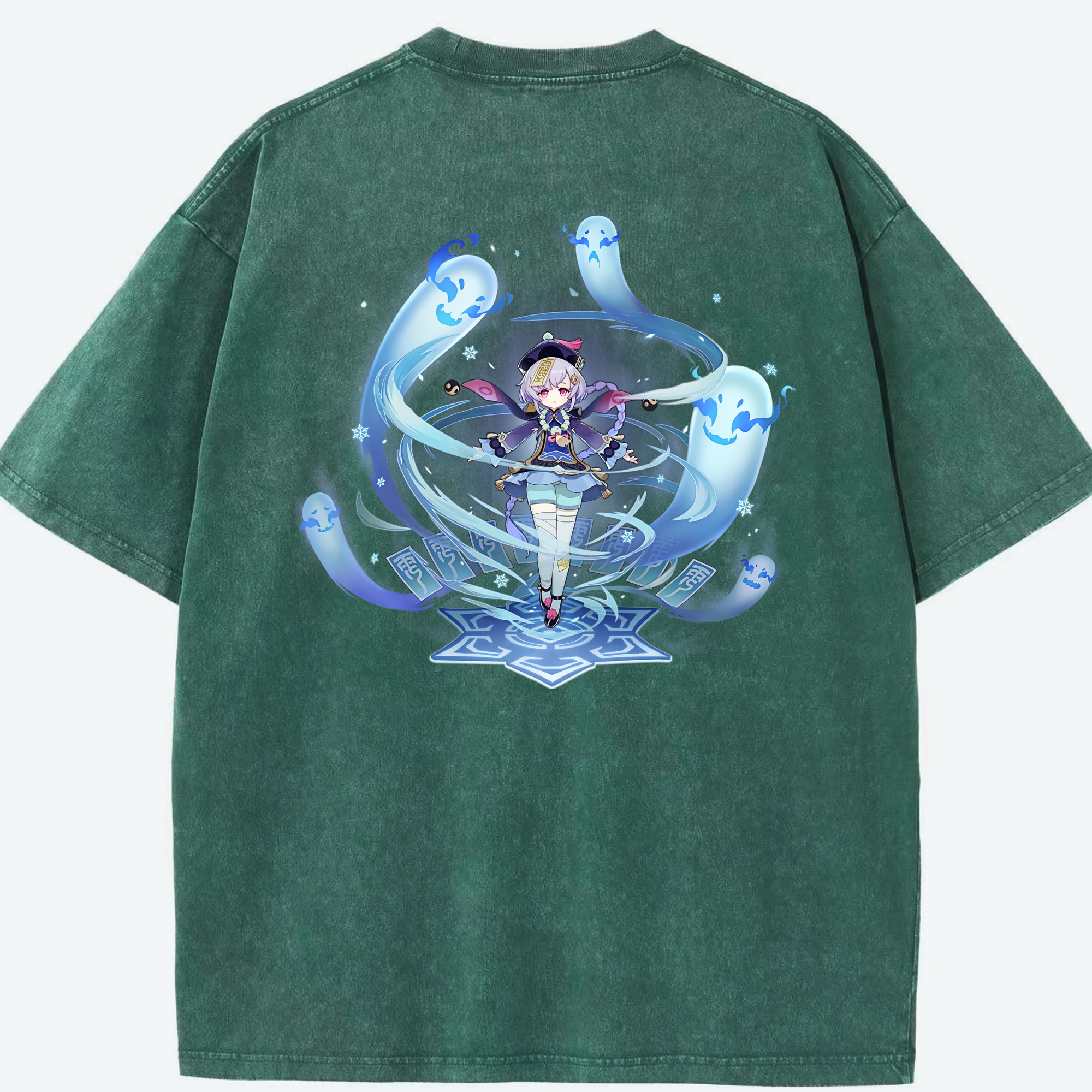 げんし神 七七 なな  genshin Nana 綿100% ヴィンテージ風 半袖Tシャツ（背面プリント）
